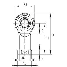 桿端軸承 GIKSR22-PS, 根據(jù) DIN ISO 12 240-4 標準，特種鋼材料，帶右旋內(nèi)螺紋，免維護