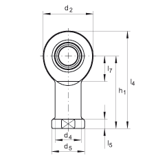 桿端軸承 GIR12-DO, 根據(jù) DIN ISO 12 240-4 標準，帶右旋內(nèi)螺紋，需維護