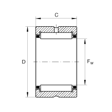 滾針軸承 NCS1612, 機加工滾道，根據(jù) ABMA 18.2 - 1982，英制