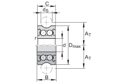 外徑帶修形的滾輪 LFR50/5-6-2Z, 定位滾輪，雙列，兩側(cè)間隙密封