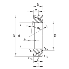 角接觸關(guān)節(jié)軸承 GE100-SX, 根據(jù) DIN ISO 12 240-2 標準，需維護