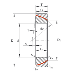 角接觸關(guān)節(jié)軸承 GE190-SW, 根據(jù) DIN ISO 12 240-2 標準，免維護