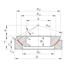 推力關節(jié)軸承 GE70-AW, 根據(jù) DIN ISO 12 240-3 標準，免維護