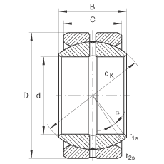 關(guān)節(jié)軸承 GE19-ZO, 根據(jù) DIN ISO 12 240-1 標(biāo)準(zhǔn)，英制尺寸，需維護(hù)