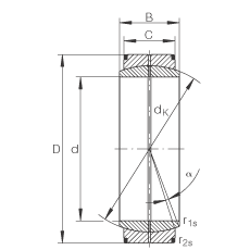 關(guān)節(jié)軸承 GE900-DO, 根據(jù) DIN ISO 12 240-1 標(biāo)準(zhǔn)，需維護(hù)