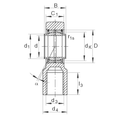 液壓桿端軸承 GIHNRK80-LO, 根據(jù) DIN ISO 12 240-4 標(biāo)準(zhǔn)，帶右旋螺紋夾緊裝置，需維護(hù)