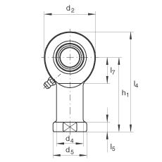 桿端軸承 GIL40-DO-2RS, 根據(jù) DIN ISO 12 240-4 標(biāo)準(zhǔn)，帶左旋內(nèi)螺紋，需維護(hù)，兩側(cè)唇密封