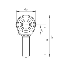 桿端軸承 GAKR25-PB, 根據(jù) DIN ISO 12 240-4 標(biāo)準(zhǔn)，帶右旋外螺紋，需維護(hù)