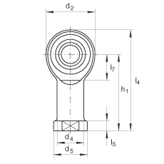桿端軸承 GIKR10-PW, 根據(jù) DIN ISO 12 240-4 標準，帶右旋內(nèi)螺紋，需維護