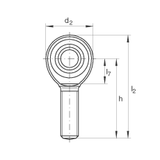 桿端軸承 GAKR10-PW, 根據(jù) DIN ISO 12 240-4 標(biāo)準(zhǔn)，帶右旋外螺紋，需維護
