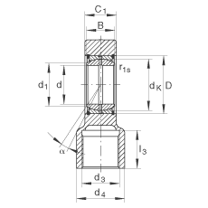 液壓桿端軸承 GIHRK80-DO, 根據(jù) DIN ISO 12 240-4 標(biāo)準(zhǔn)，帶右旋螺紋夾緊裝置，需維護(hù)