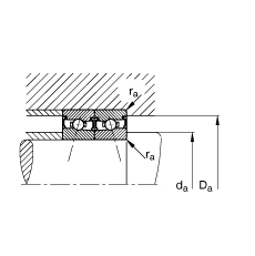主軸軸承 HSS71901-C-T-P4S, 調(diào)節(jié)，成對(duì)安裝，接觸角 α = 15°，兩側(cè)唇密封，非接觸，加嚴(yán)公差