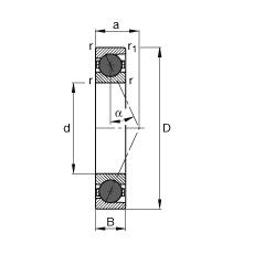 主軸軸承 HCB71934-E-T-P4S, 調(diào)節(jié)，成對(duì)或單元安裝，接觸角 α = 25°，陶瓷球，限制公差