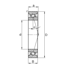 主軸軸承 HS71906-C-T-P4S, 調(diào)節(jié)，成對安裝，接觸角 α = 15°，限制公差