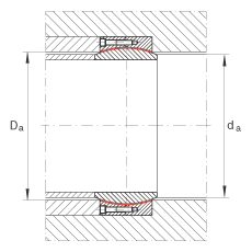 大的關(guān)節(jié)軸承 GE630-DW-2RS2, 根據(jù) DIN ISO 12 240-1 標(biāo)準(zhǔn), 免維護(hù)，兩側(cè)密封