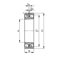 調心滾子軸承 240/750-B-K30-MB, 根據(jù) DIN 635-2 標準的主要尺寸, 錐孔，錐度 1:30
